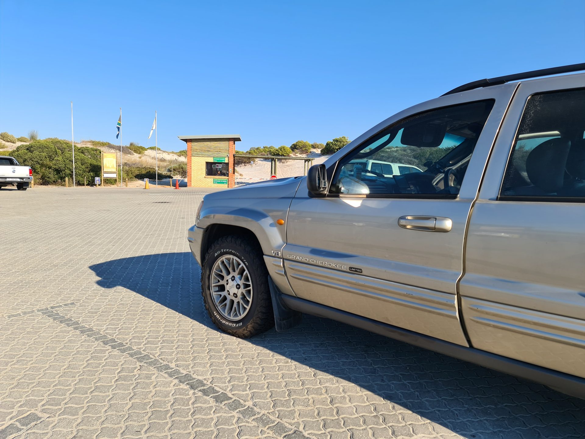 Atlantis Dunes early morning — vehicles staged at the base