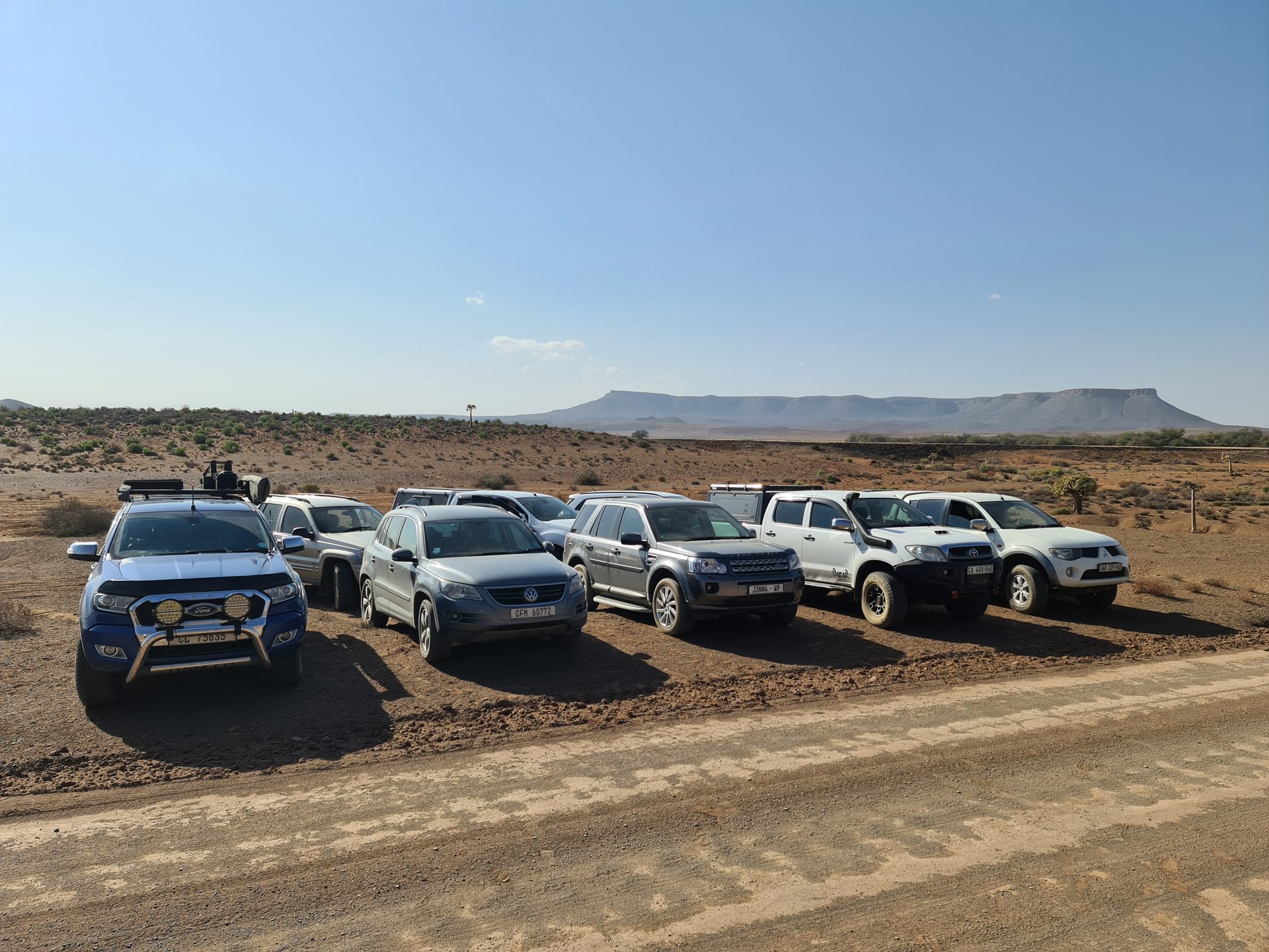 The convoy pulled over on the Northern Cape plateau