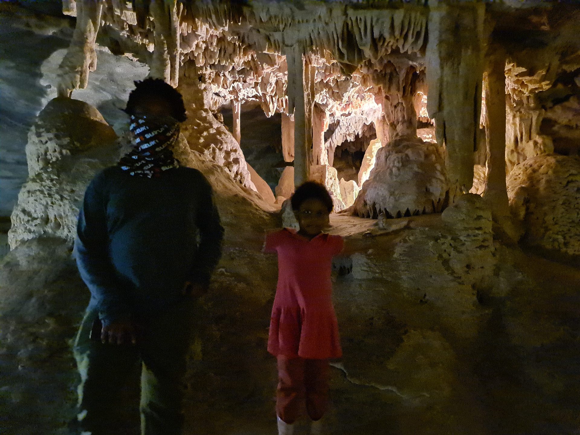 Posing in the formations — these chambers don’t get smaller the further in you go