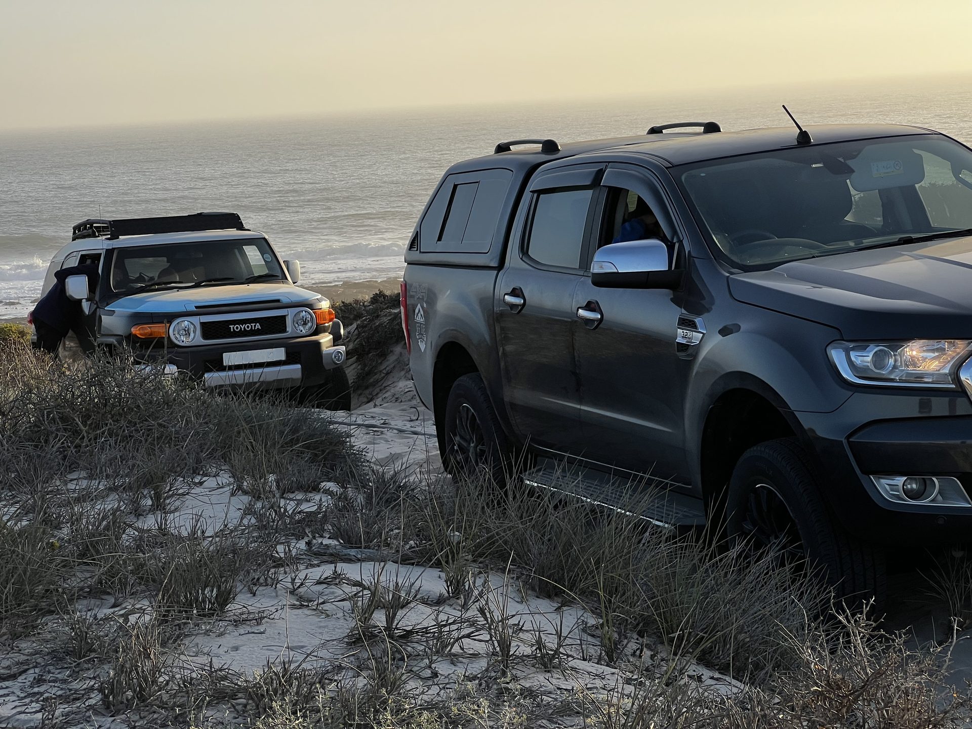 The convoy gathered along the coast after the recovery