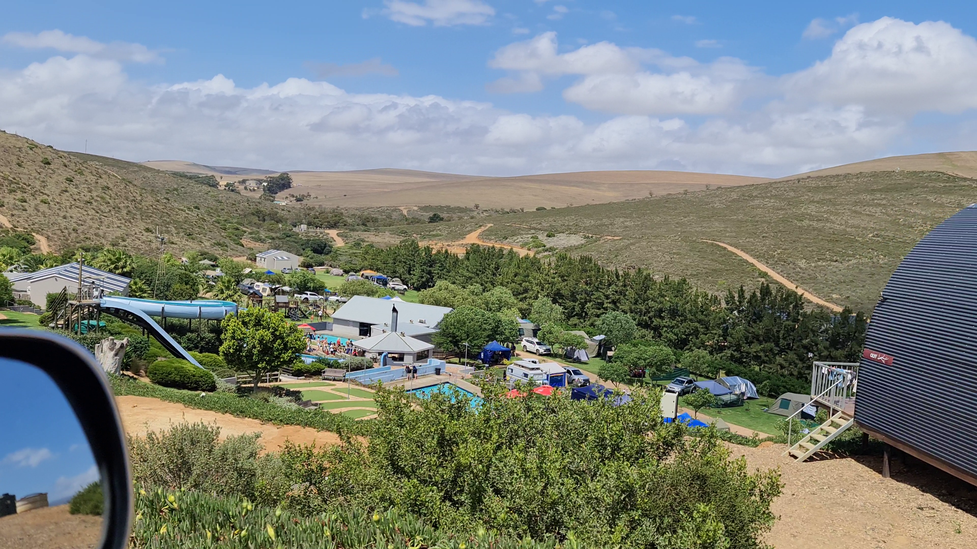 The Vloedbos campsite, pools and slide in the Overberg valley