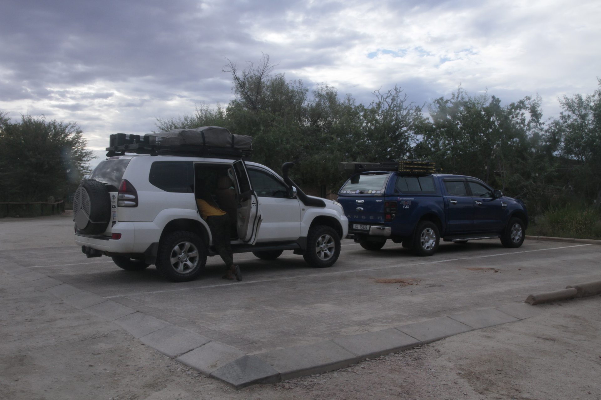The camp at Augrabies — end of a long day, fire going, nowhere else to be