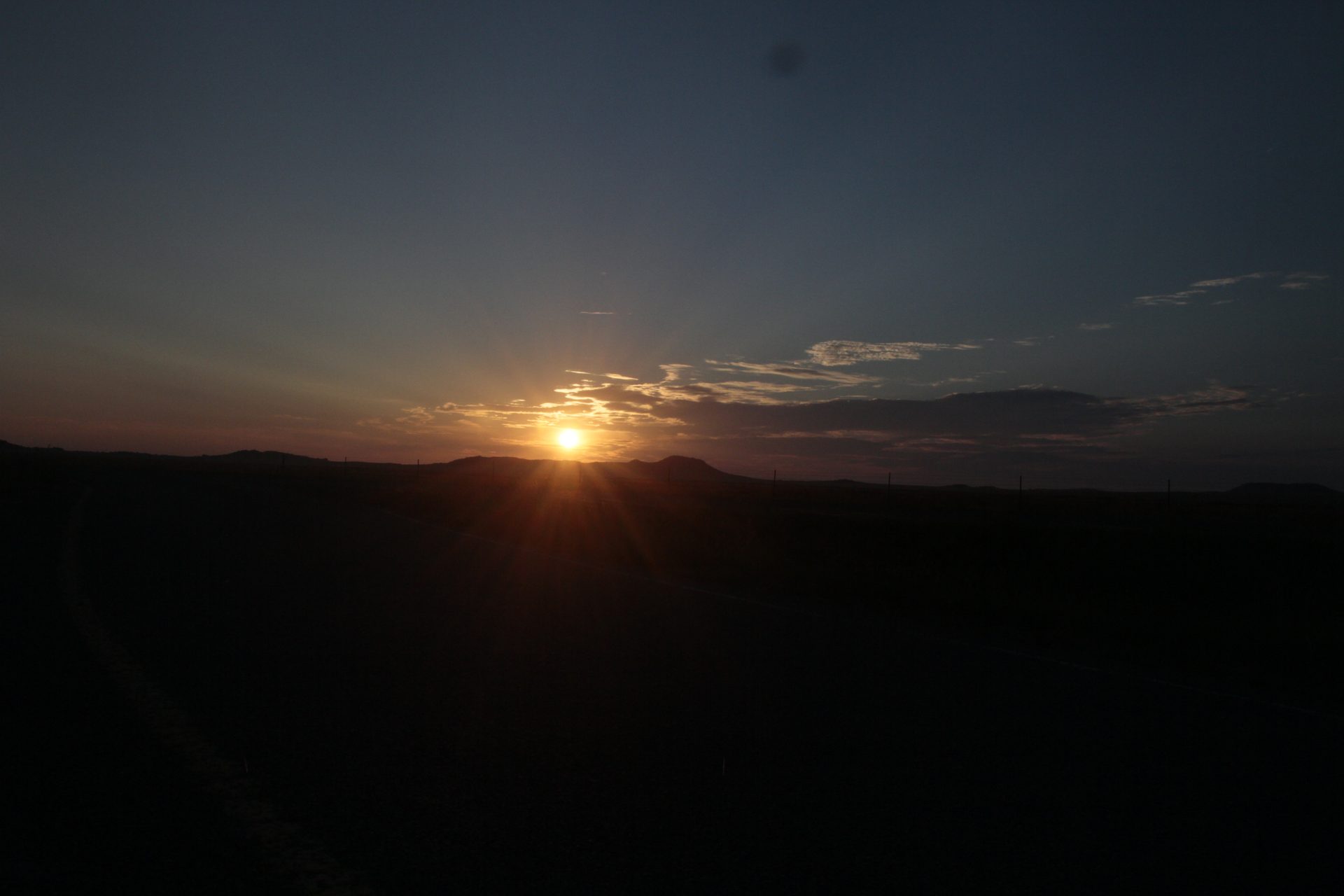 Early morning on the N1 — the Karoo behind us, the Highveld starting to commit