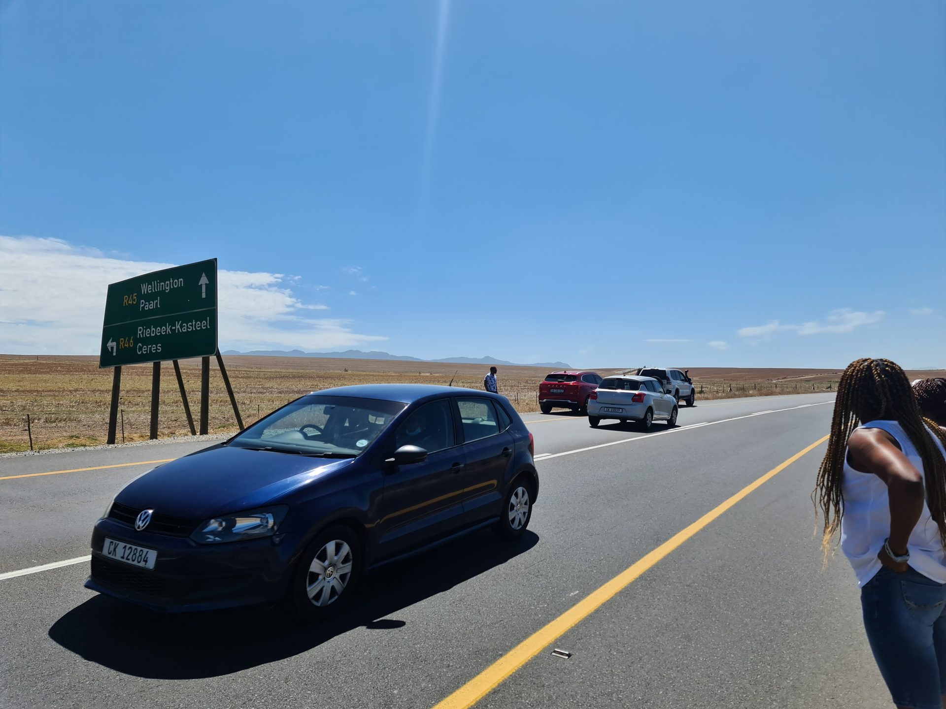 Early on the road — still working out where exactly we were going