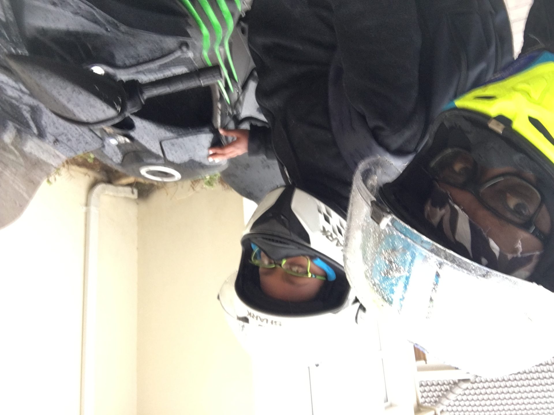 Alex and I with the ZX-14 after the school pickup
