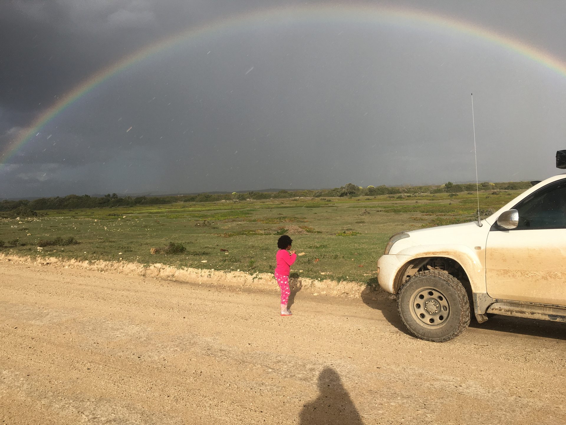 A rainbow over De Hoop as we left after Sunday lunch