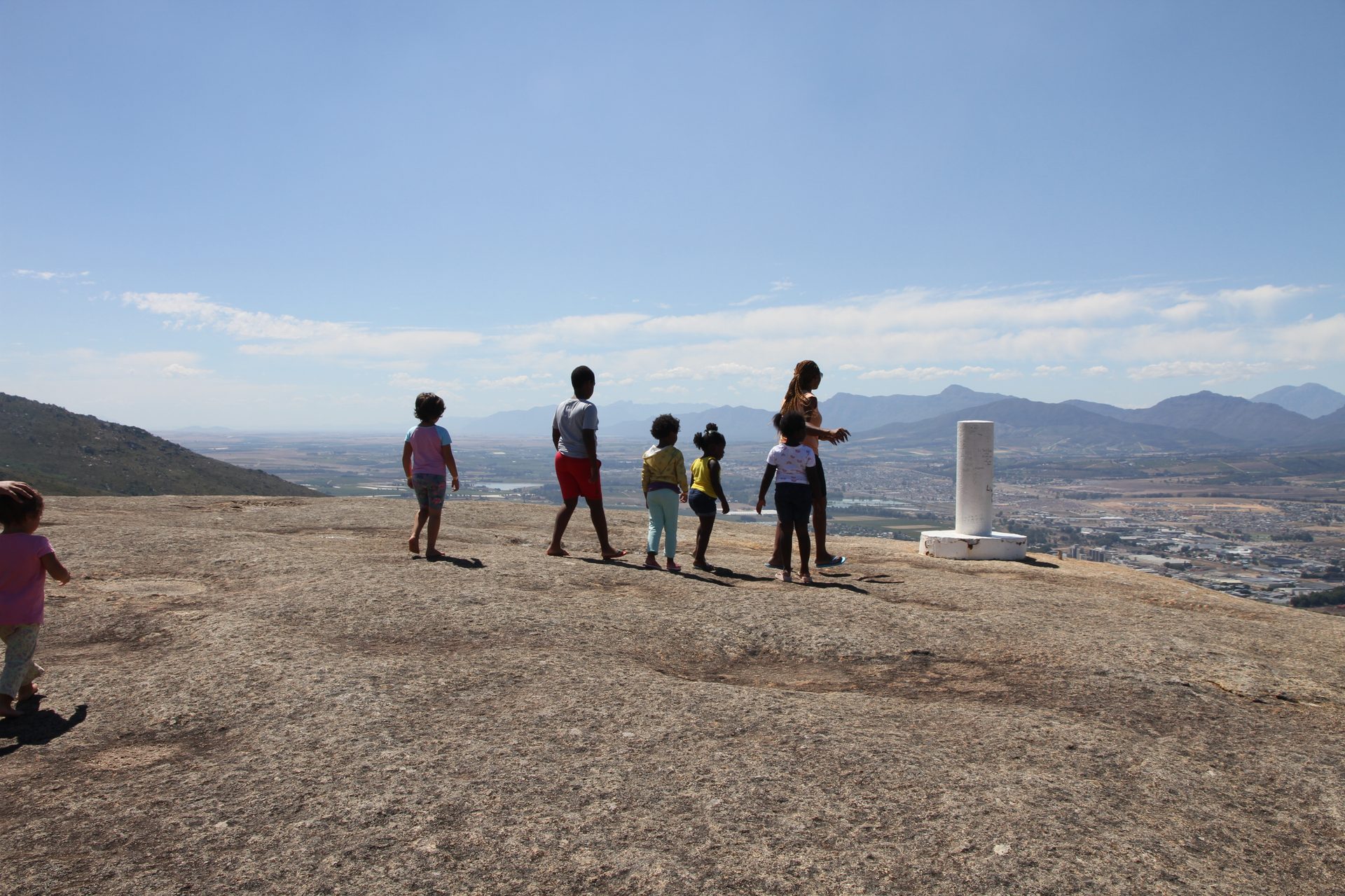 On the dome — the granite catches the morning light