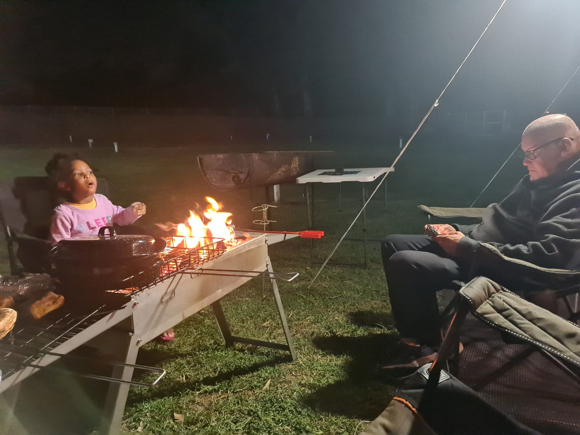 Dinner around the campfire