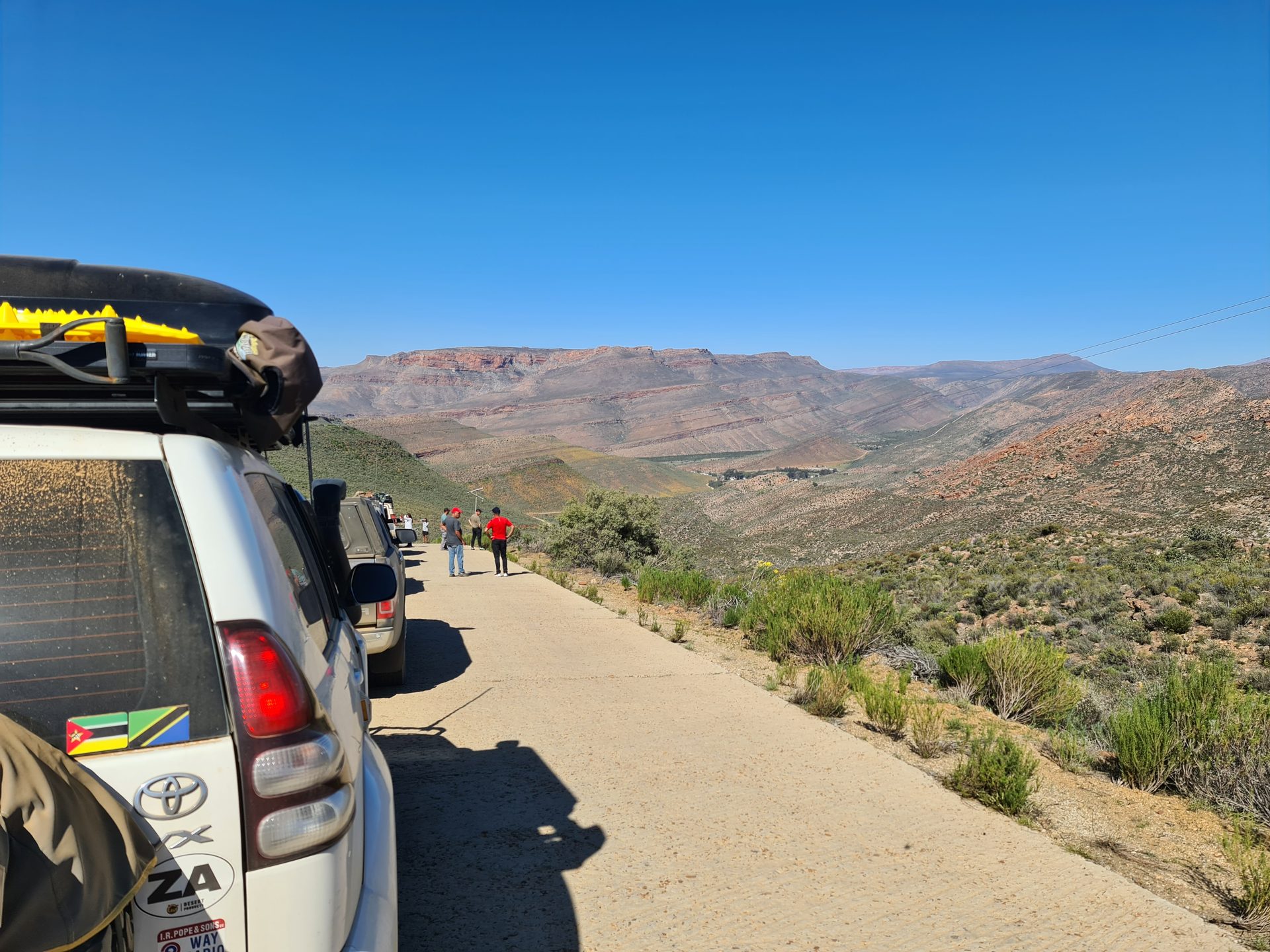 Looking out across the pass