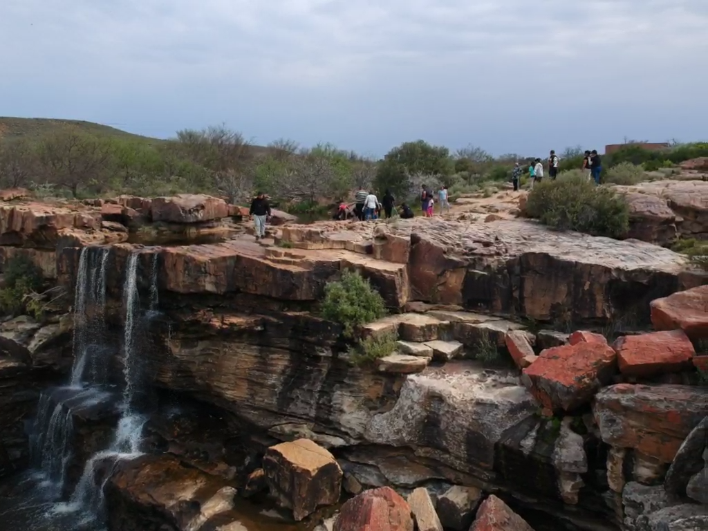 The waterfall flowing near Nieuwoudtville