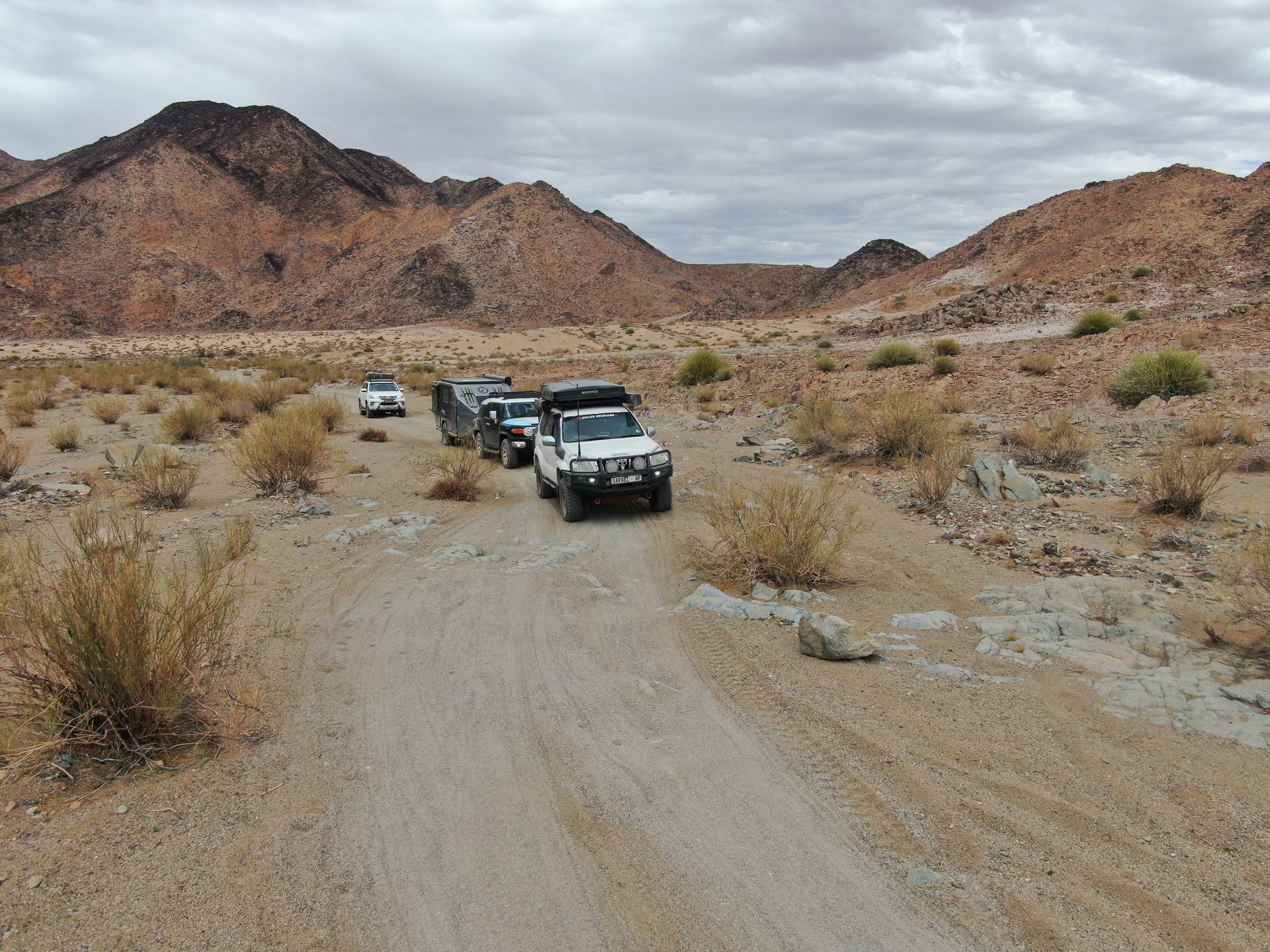 The convoy at Pella’s church before heading onto the trail