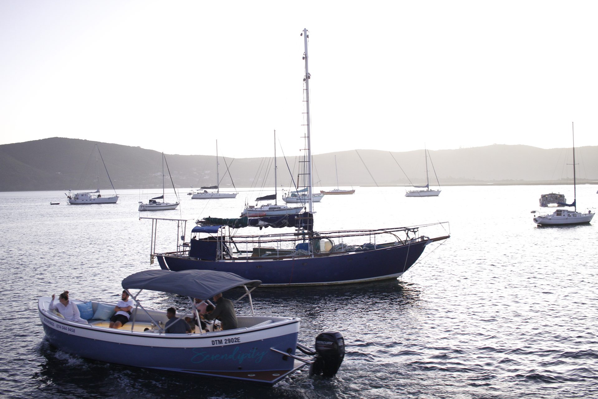 The Knysna Waterfront and yachts in the evening light