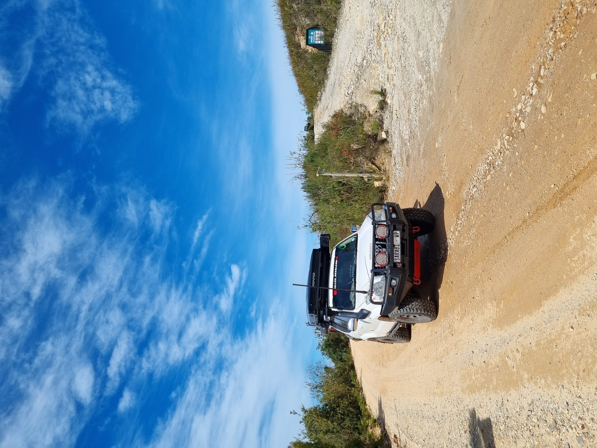 Sarabi on the gravel approach to the Spitzkop viewpoint
