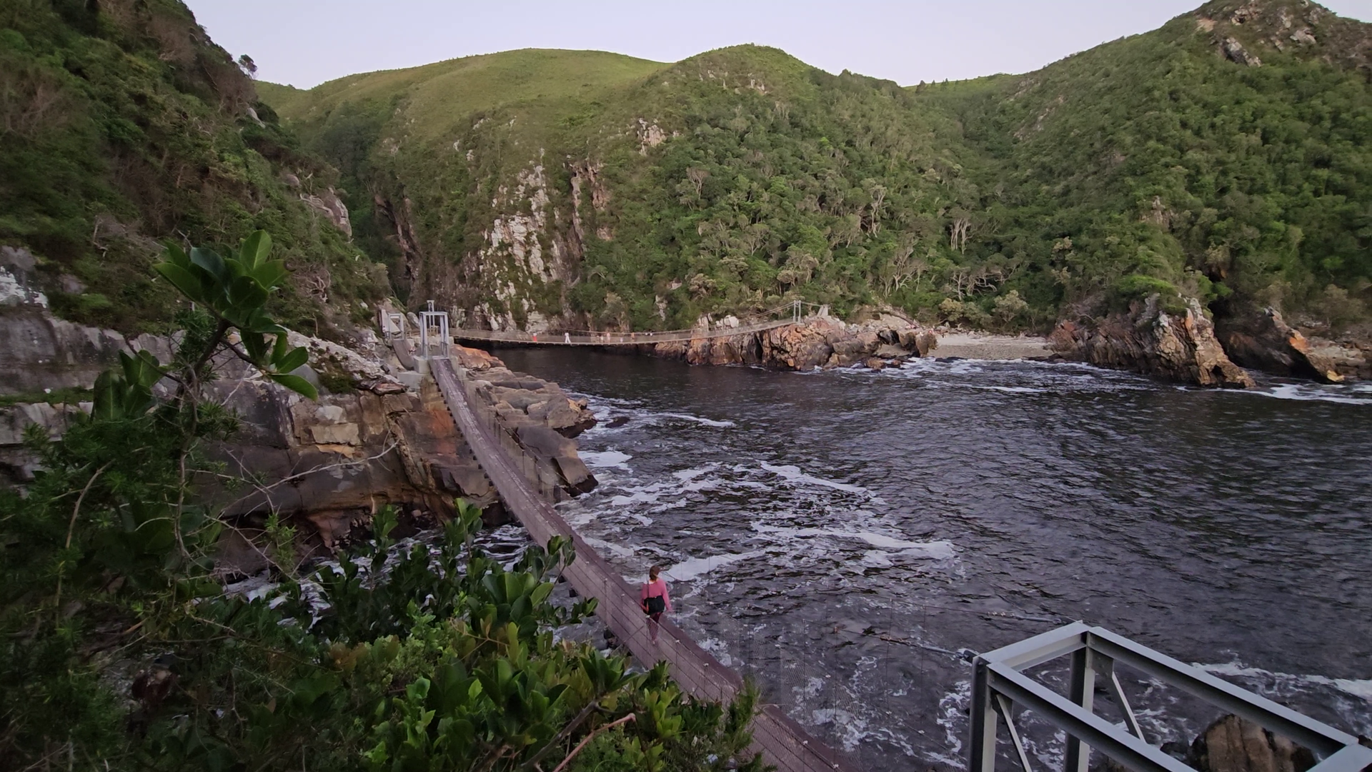 The suspension bridge spanning the Storms River gorge